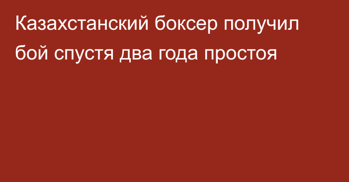 Казахстанский боксер получил бой спустя два года простоя