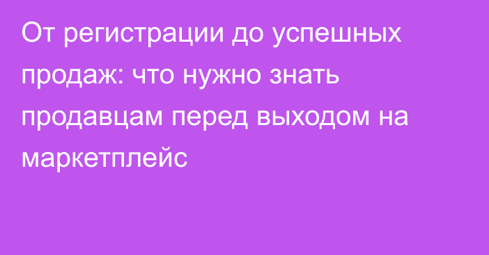 От регистрации до успешных продаж: что нужно знать продавцам перед выходом на маркетплейс