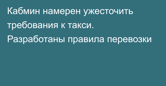 Кабмин намерен ужесточить требования к такси. Разработаны правила перевозки