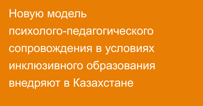 Новую модель психолого-педагогического сопровождения в условиях инклюзивного образования внедряют в Казахстане