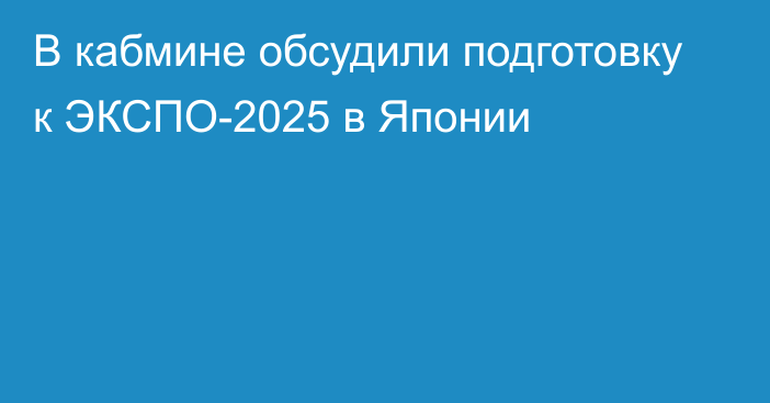 В кабмине обсудили подготовку к ЭКСПО-2025 в Японии