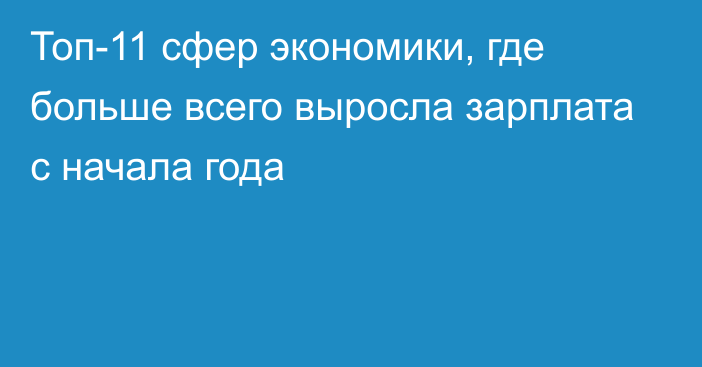 Топ-11 сфер экономики, где больше всего выросла зарплата с начала года