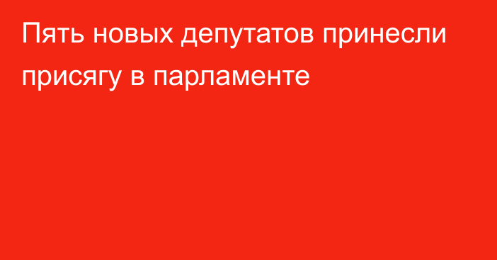 Пять новых депутатов принесли присягу в парламенте