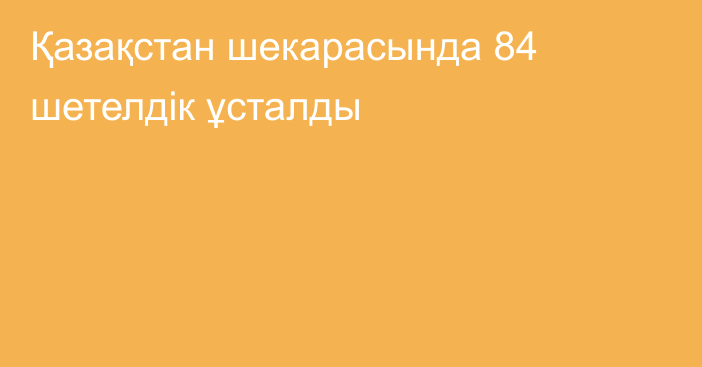 Қазақстан шекарасында 84 шетелдік ұсталды