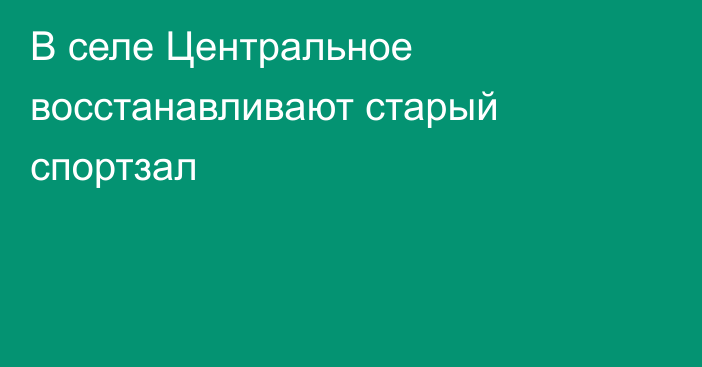 В селе Центральное восстанавливают старый спортзал