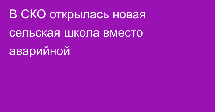 В СКО открылась новая сельская школа вместо аварийной