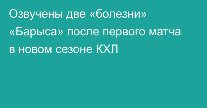 Озвучены две «болезни» «Барыса» после первого матча в новом сезоне КХЛ