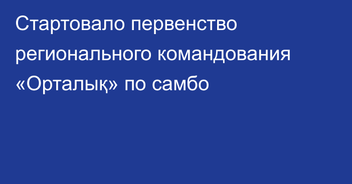 Стартовало первенство регионального командования «Орталық» по самбо