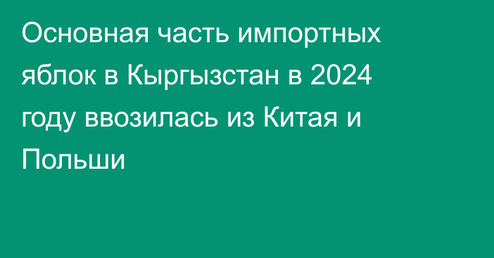 Основная часть импортных яблок в Кыргызстан в 2024 году ввозилась из Китая и Польши