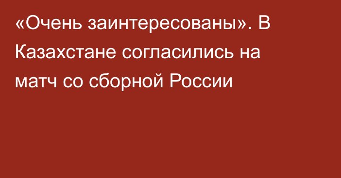 «Очень заинтересованы». В Казахстане согласились на матч со сборной России