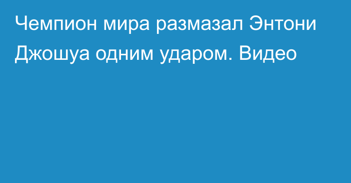 Чемпион мира размазал Энтони Джошуа одним ударом. Видео