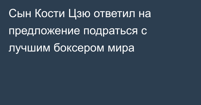 Сын Кости Цзю ответил на предложение подраться с лучшим боксером мира