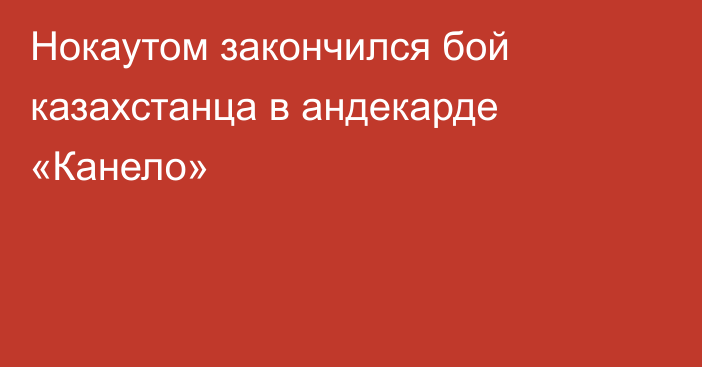 Нокаутом закончился бой казахстанца в андекарде «Канело»