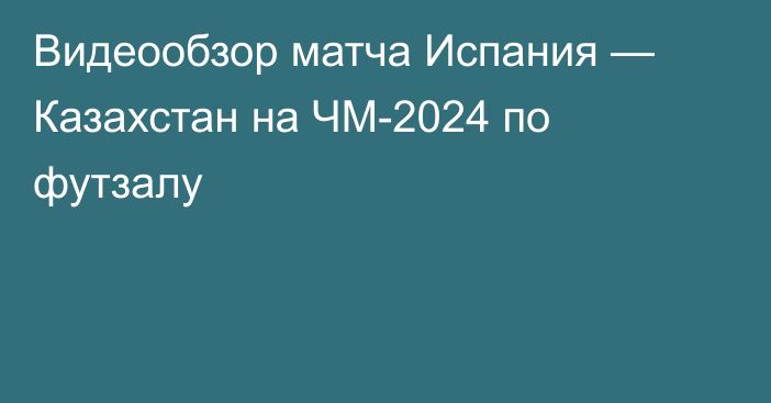 Видеообзор матча Испания — Казахстан на ЧМ-2024 по футзалу