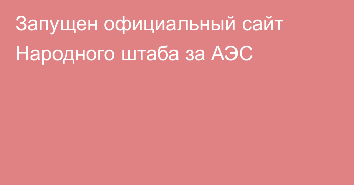 Запущен официальный сайт Народного штаба за АЭС