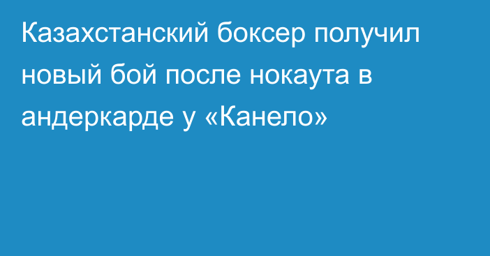 Казахстанский боксер получил новый бой после нокаута в андеркарде у «Канело»