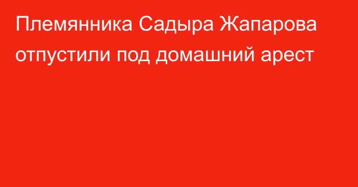 Племянника Садыра Жапарова отпустили под домашний арест