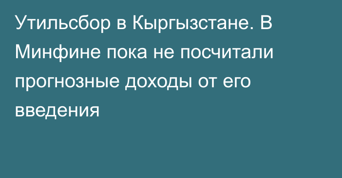 Утильсбор в Кыргызстане. В Минфине пока не посчитали прогнозные доходы от его введения