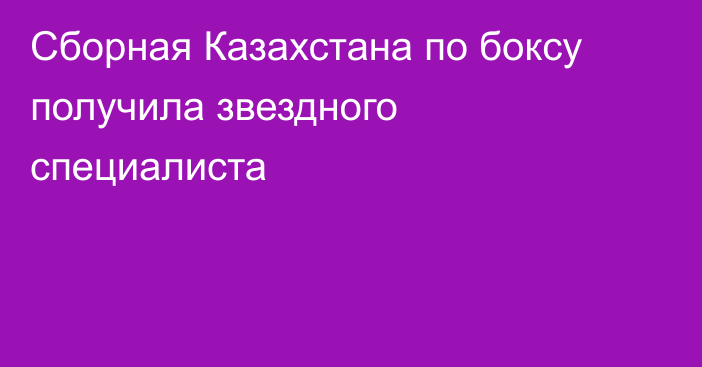 Сборная Казахстана по боксу получила звездного специалиста