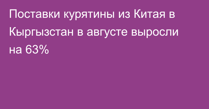 Поставки курятины из Китая в Кыргызстан в августе выросли на 63%