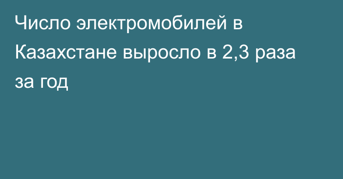 Число электромобилей в Казахстане выросло в 2,3 раза за год