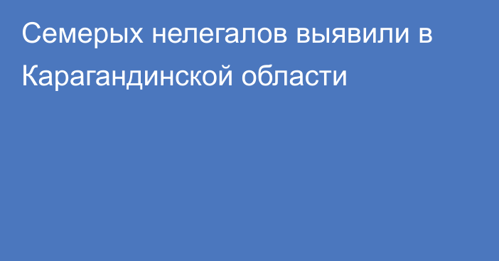 Семерых нелегалов выявили в Карагандинской области