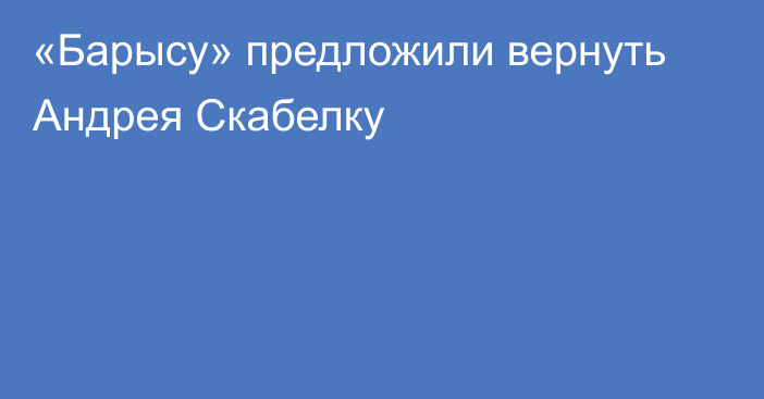 «Барысу» предложили вернуть Андрея Скабелку