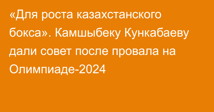 «Для роста казахстанского бокса». Камшыбеку Кункабаеву дали совет после провала на Олимпиаде-2024