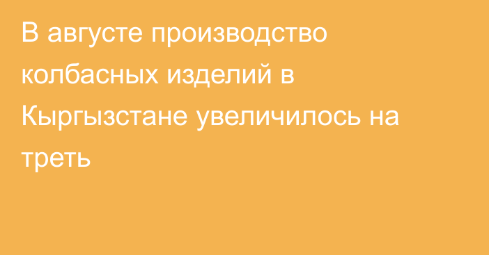 В августе производство колбасных изделий в Кыргызстане увеличилось на треть