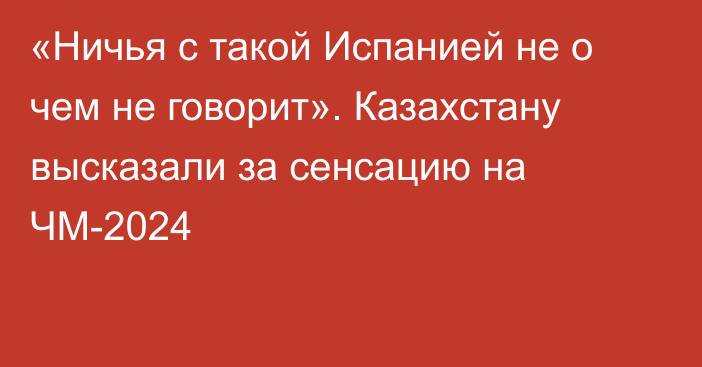 «Ничья с такой Испанией не о чем не говорит». Казахстану высказали за сенсацию на ЧМ-2024