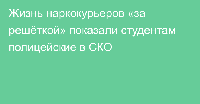 Жизнь наркокурьеров «за решёткой» показали студентам  полицейские в СКО