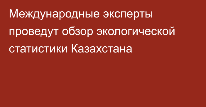 Международные эксперты проведут обзор экологической статистики Казахстана