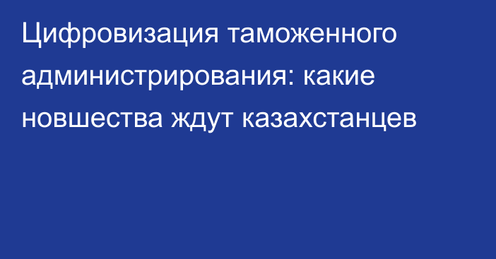 Цифровизация таможенного администрирования: какие новшества ждут казахстанцев