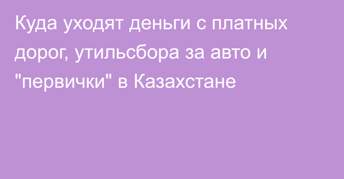 Куда уходят деньги  с платных дорог, утильсбора за авто и 