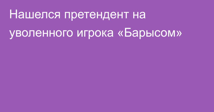 Нашелся претендент на уволенного игрока «Барысом»