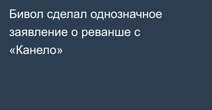 Бивол сделал однозначное заявление о реванше с «Канело»