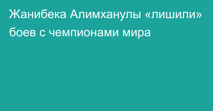 Жанибека Алимханулы «лишили» боев с чемпионами мира