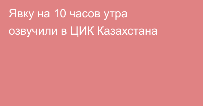 Явку на 10 часов утра озвучили в ЦИК Казахстана