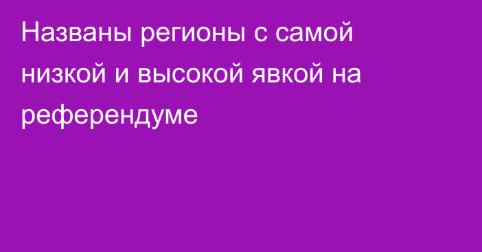 Названы регионы с самой низкой и высокой явкой на референдуме