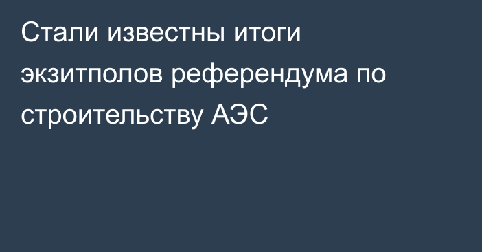 Стали известны итоги экзитполов референдума по строительству АЭС