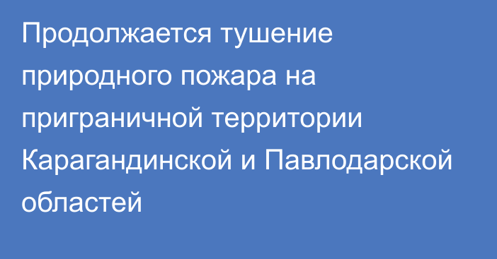 Продолжается тушение природного пожара на приграничной территории Карагандинской и Павлодарской областей