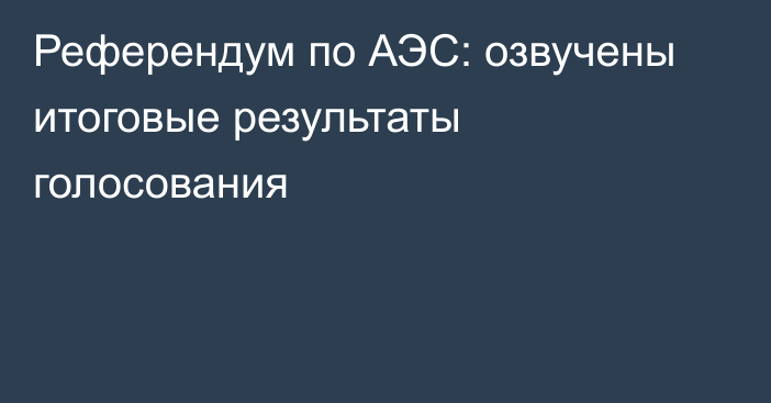 Референдум по АЭС: озвучены итоговые результаты голосования