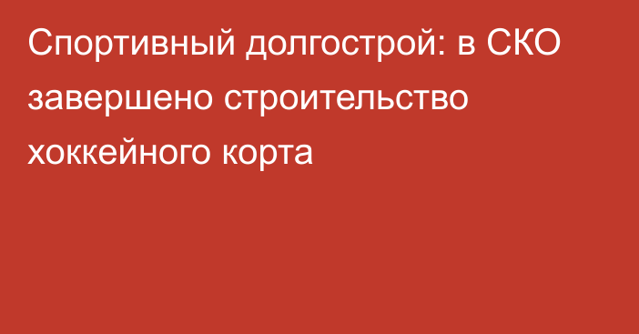 Спортивный долгострой: в СКО завершено строительство хоккейного корта