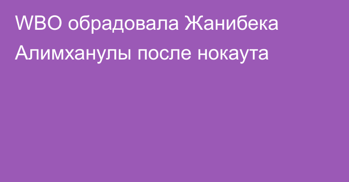 WBO обрадовала Жанибека Алимханулы после нокаута