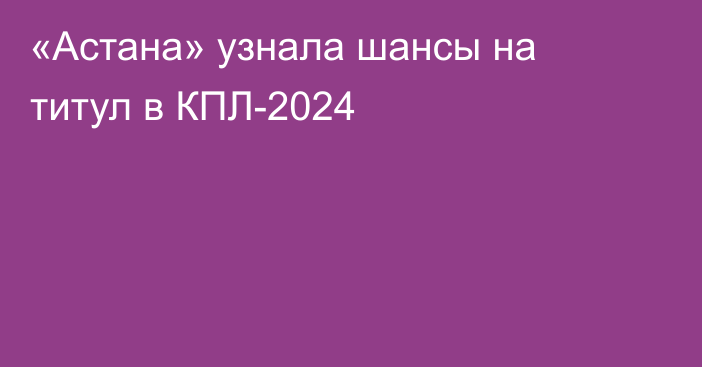 «Астана» узнала шансы на титул в КПЛ-2024