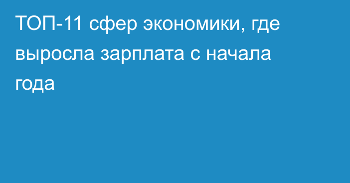 ТОП-11 сфер экономики, где выросла зарплата с начала года