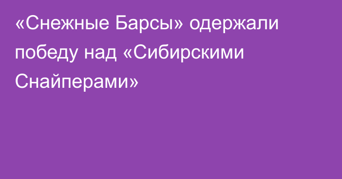 «Снежные Барсы» одержали победу над «Сибирскими Снайперами»