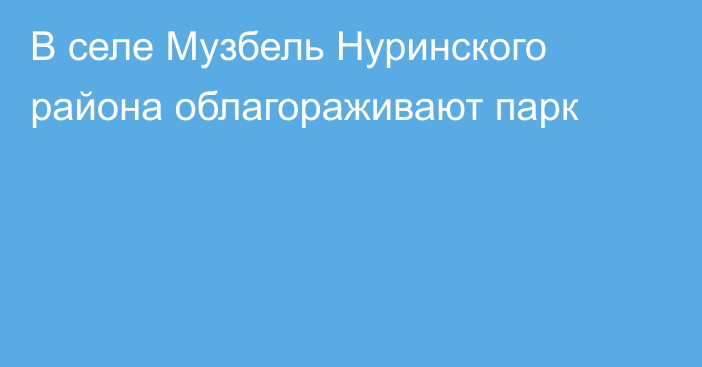 В селе Музбель Нуринского района облагораживают парк