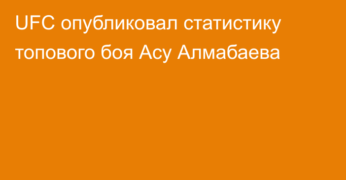 UFC опубликовал статистику топового боя Асу Алмабаева