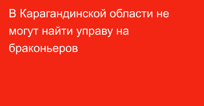 В Карагандинской области не могут найти управу на браконьеров